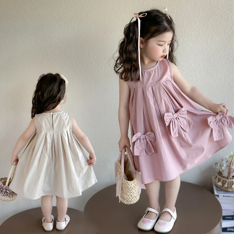 女童连衣裙夏季2025新款洋气儿童甜美公主裙小女孩无袖背心裙子韩