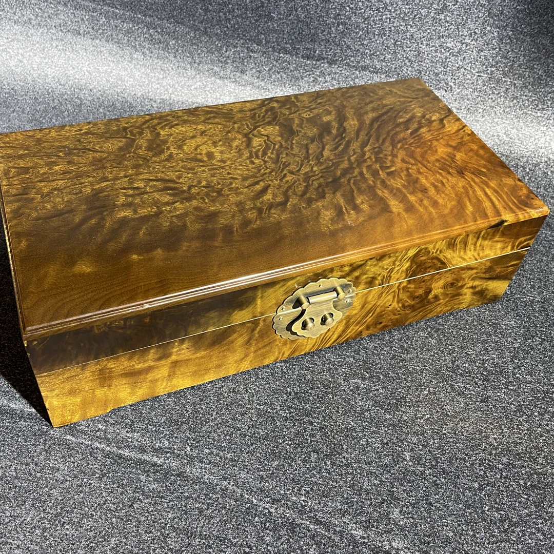 金丝楠阴沉木龙胆瘤疤纹 首饰盒35*18*10 收藏送礼精品