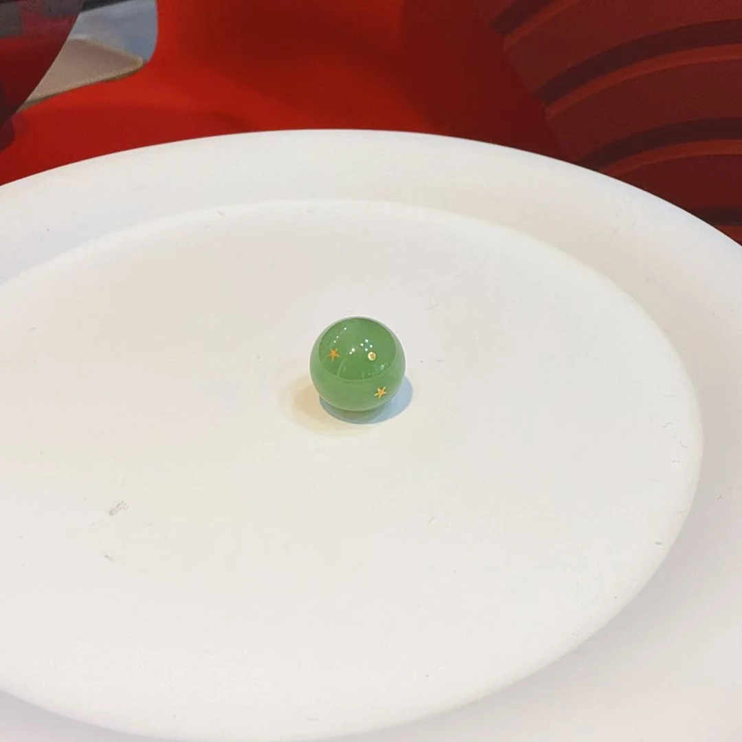 12mm搓金工艺碧玉转运珠路路通配件HE00573