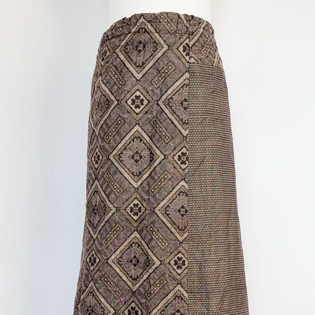 古着vintage日制文艺中长款碎花复古半身裙