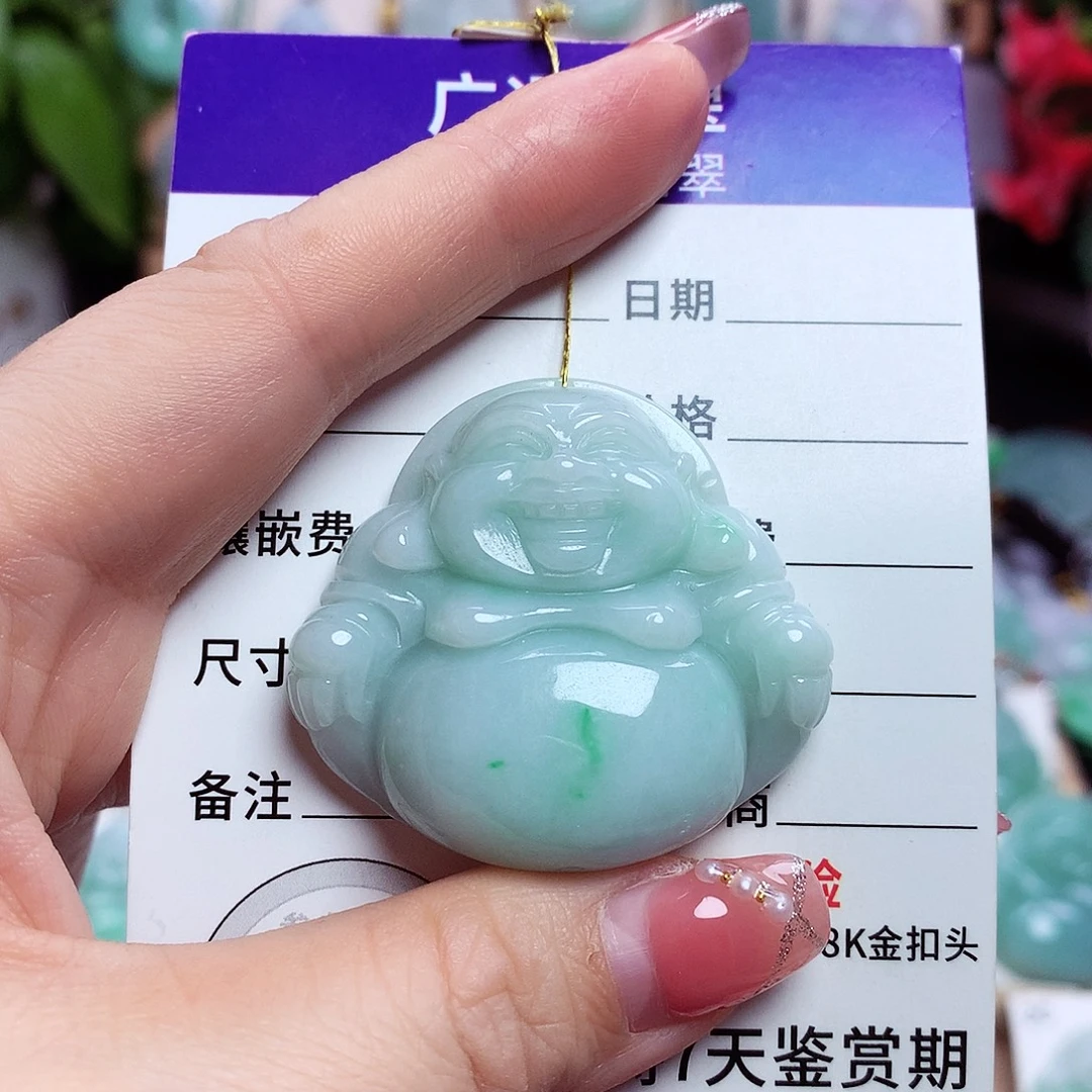 翡翠未镶嵌颈饰佛公48