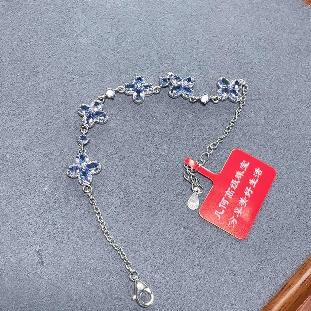 手链银S925镶嵌坦桑石