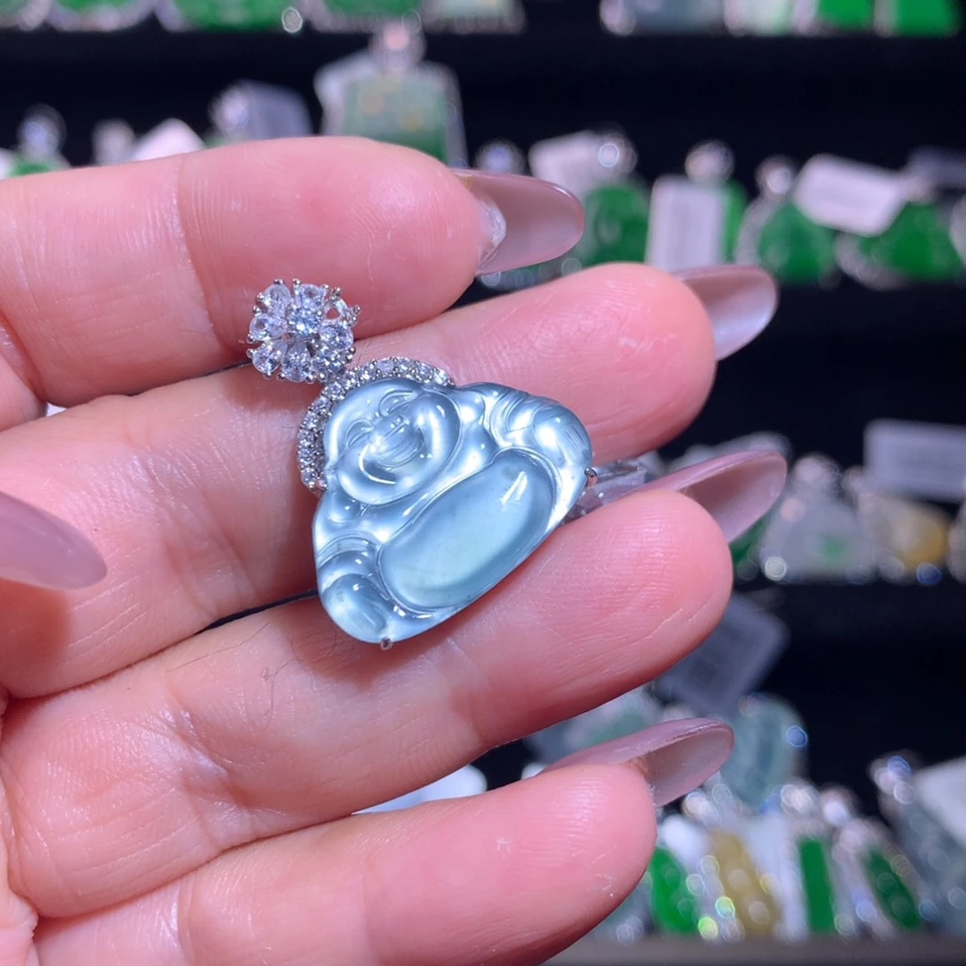 【闪购商品】颈饰银S925镶嵌翡翠天然翡翠