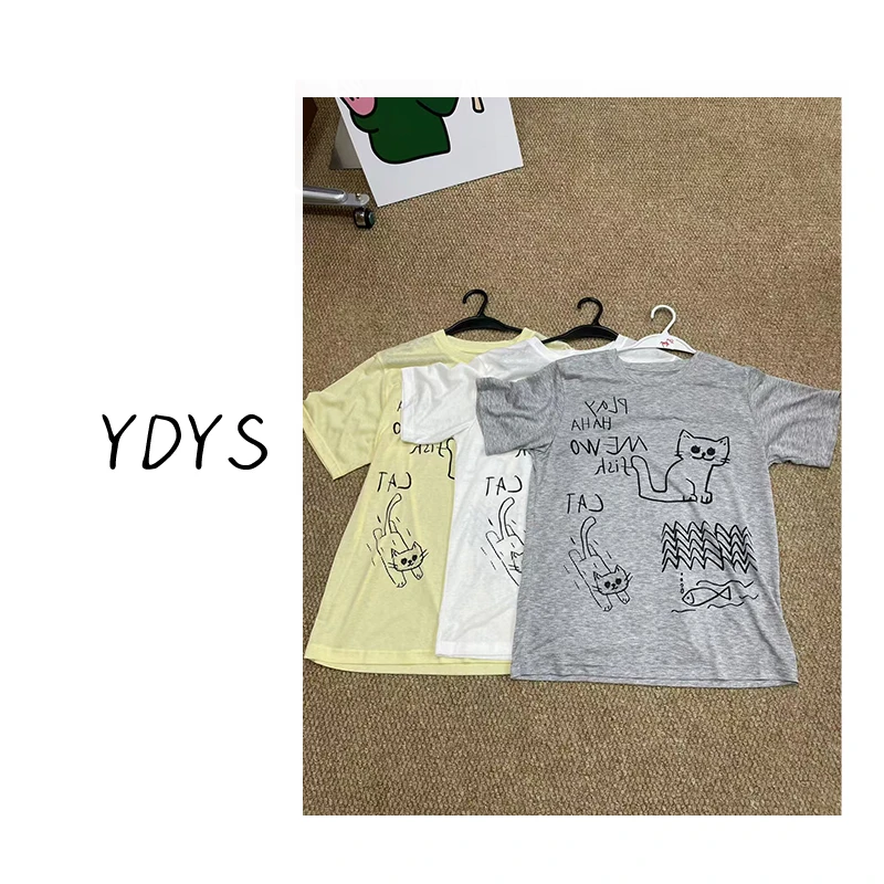 【YDYS】25K00147 2025新款时尚气质小众印花短袖T恤