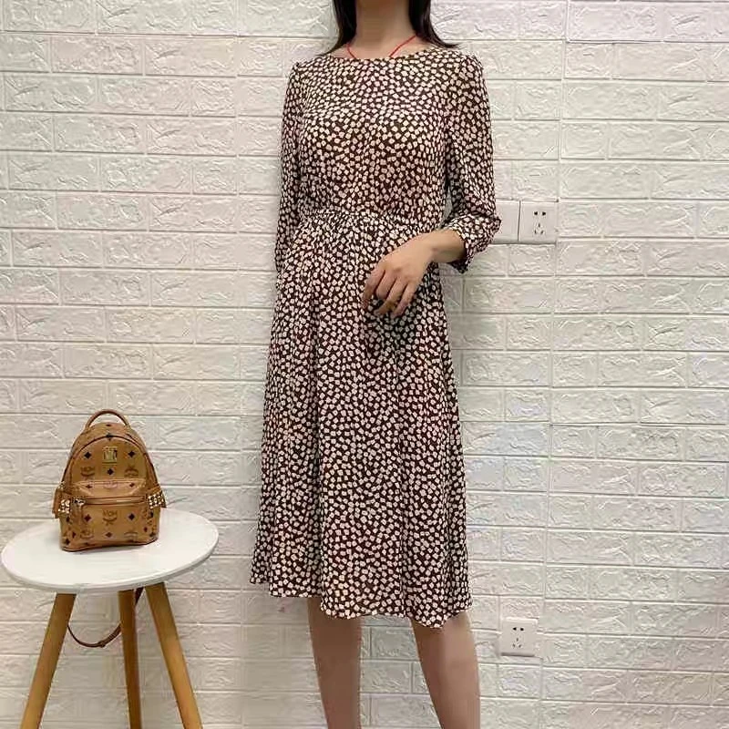 HL961新款韩版时尚气质修身显瘦七分袖连衣裙