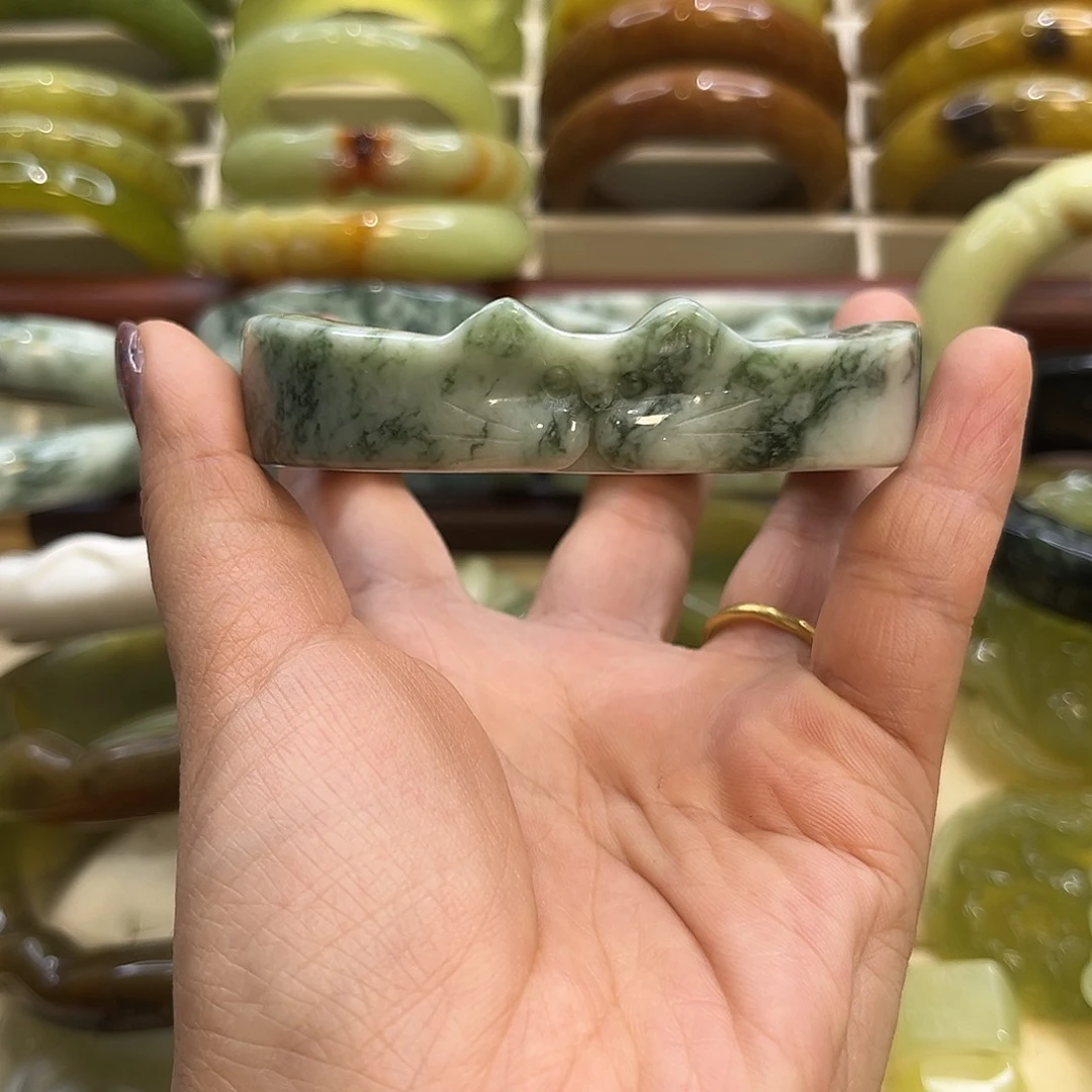 蛇纹石玉未镶嵌手镯2号60.6