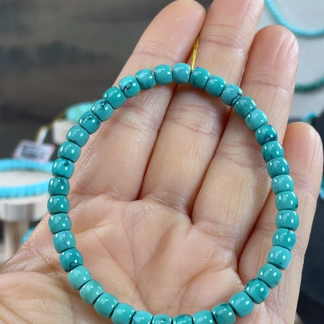 绿松石未镶嵌套链高瓷绿直切