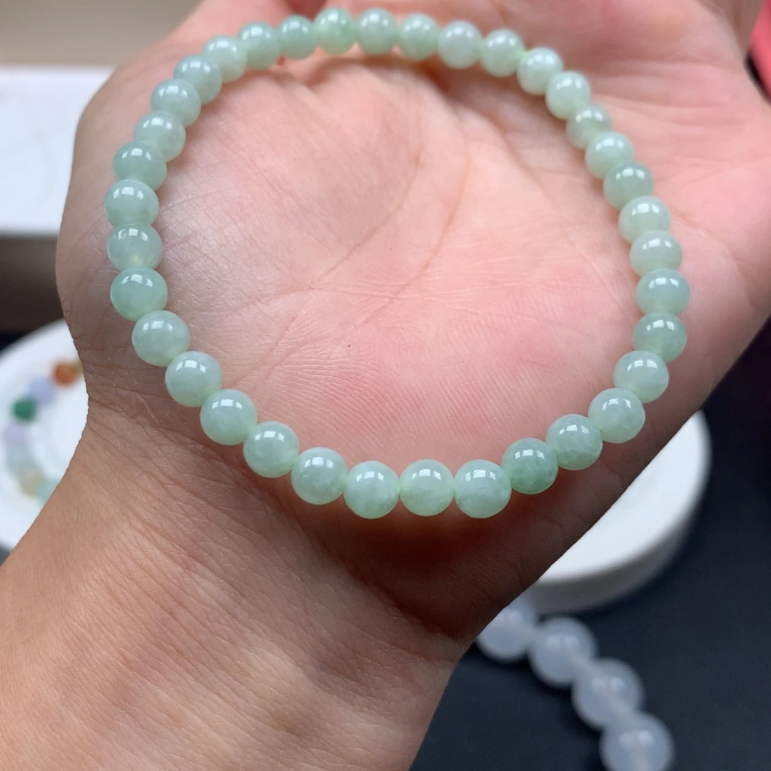 未镶嵌手链翡翠翡翠圆珠5.3