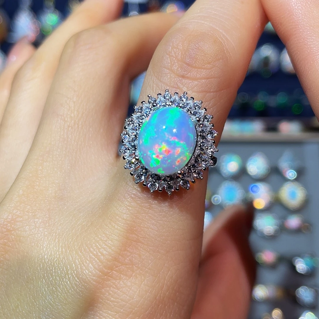 欧泊银S925镶嵌戒指