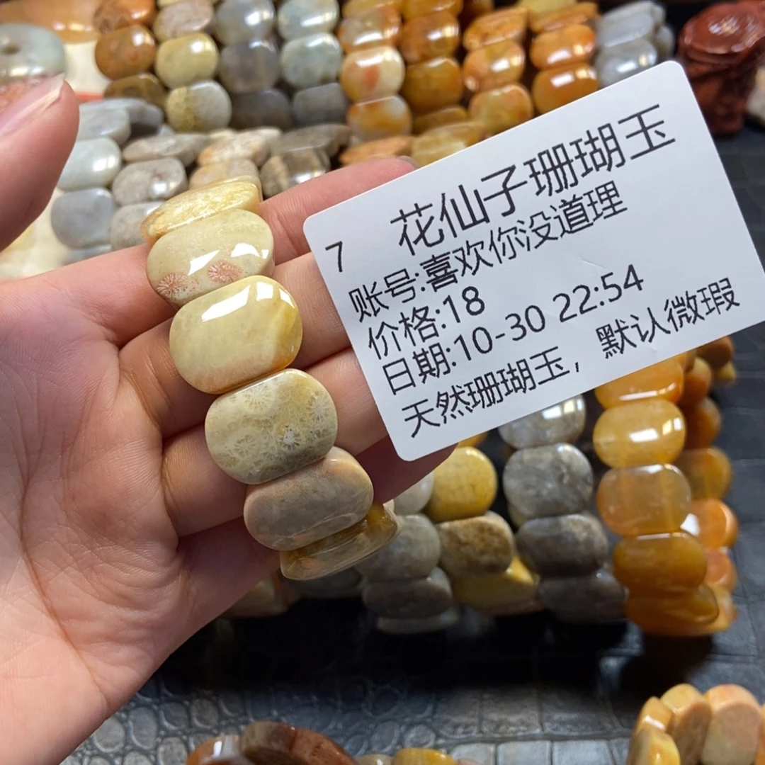 喜***理硅化珊瑚（珊瑚玉）未镶嵌珠宝半成品7