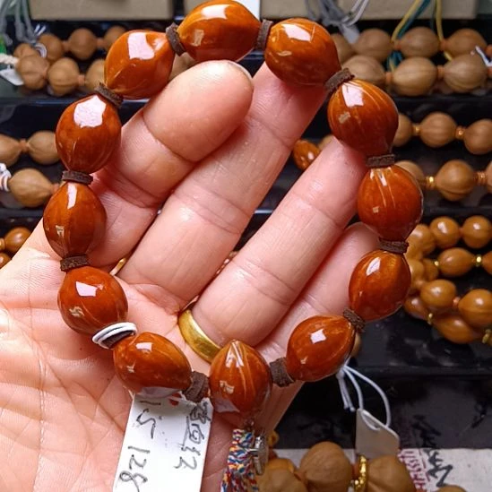 橄榄核手串/手链橄榄核手串三花铁核鸡血红老料1.5