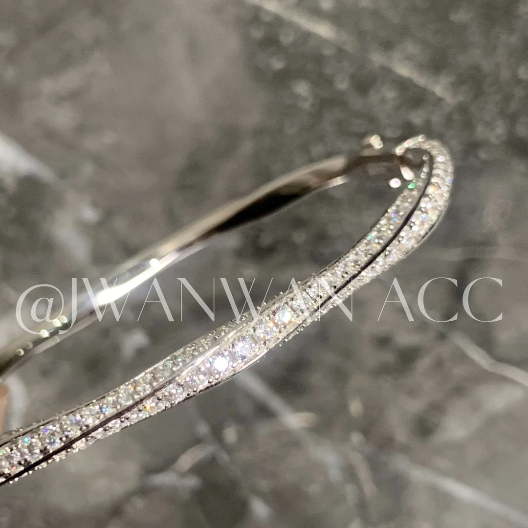 925银手镯 高定.麻花闪钻纽结高级感银手镯