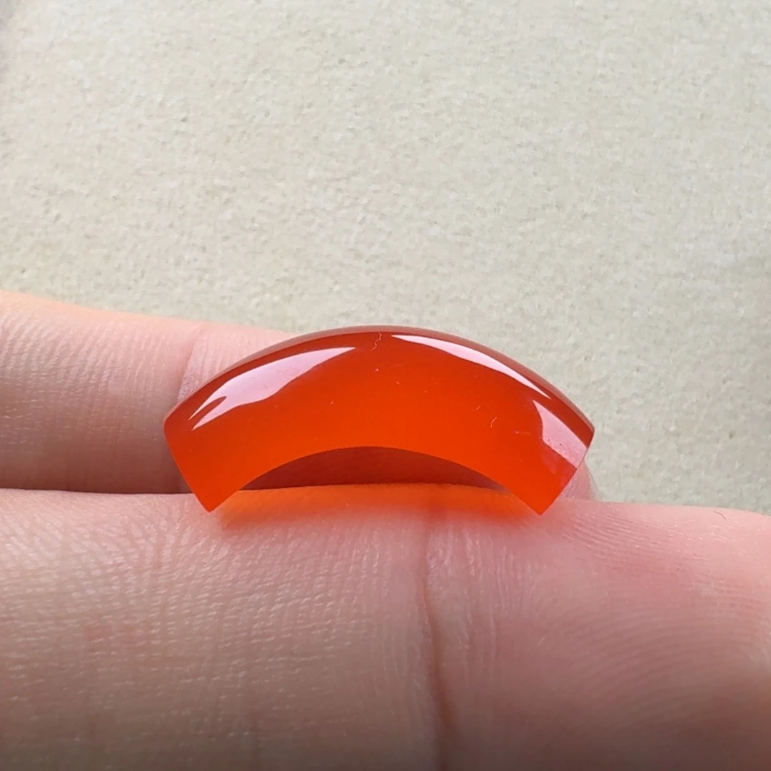 南红玛瑙未镶嵌冰橘马鞍戒面
