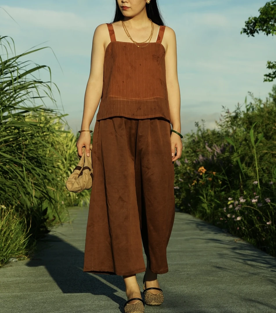 【石喃】原创设计新中式休闲直筒裤【折花月】