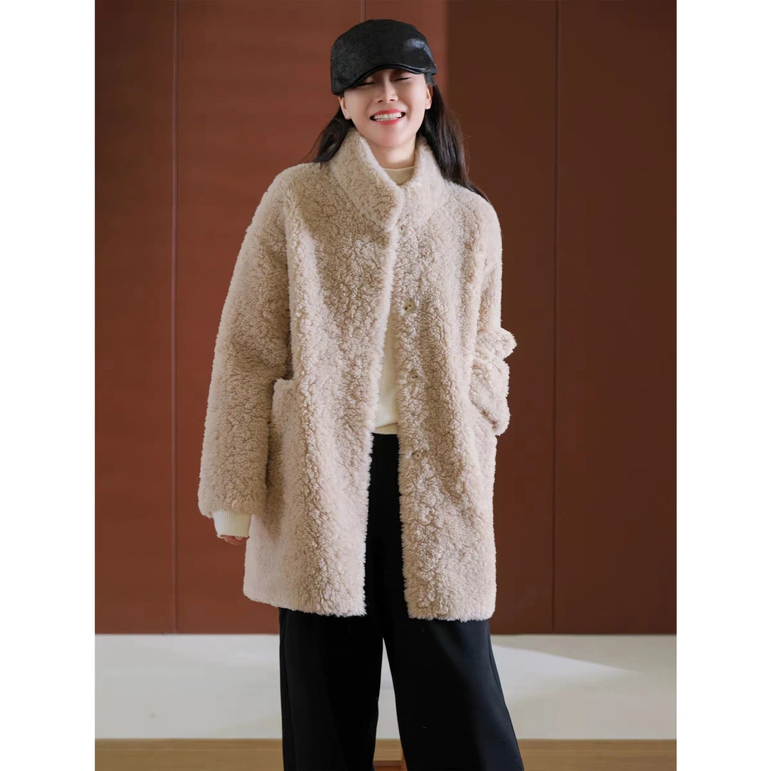 ONEOF 立领羊毛加厚双层秋冬保暖女装外套