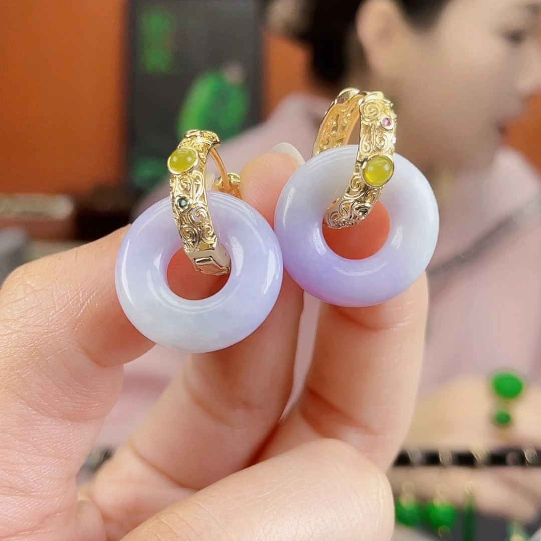 翡翠未镶嵌耳饰饰品