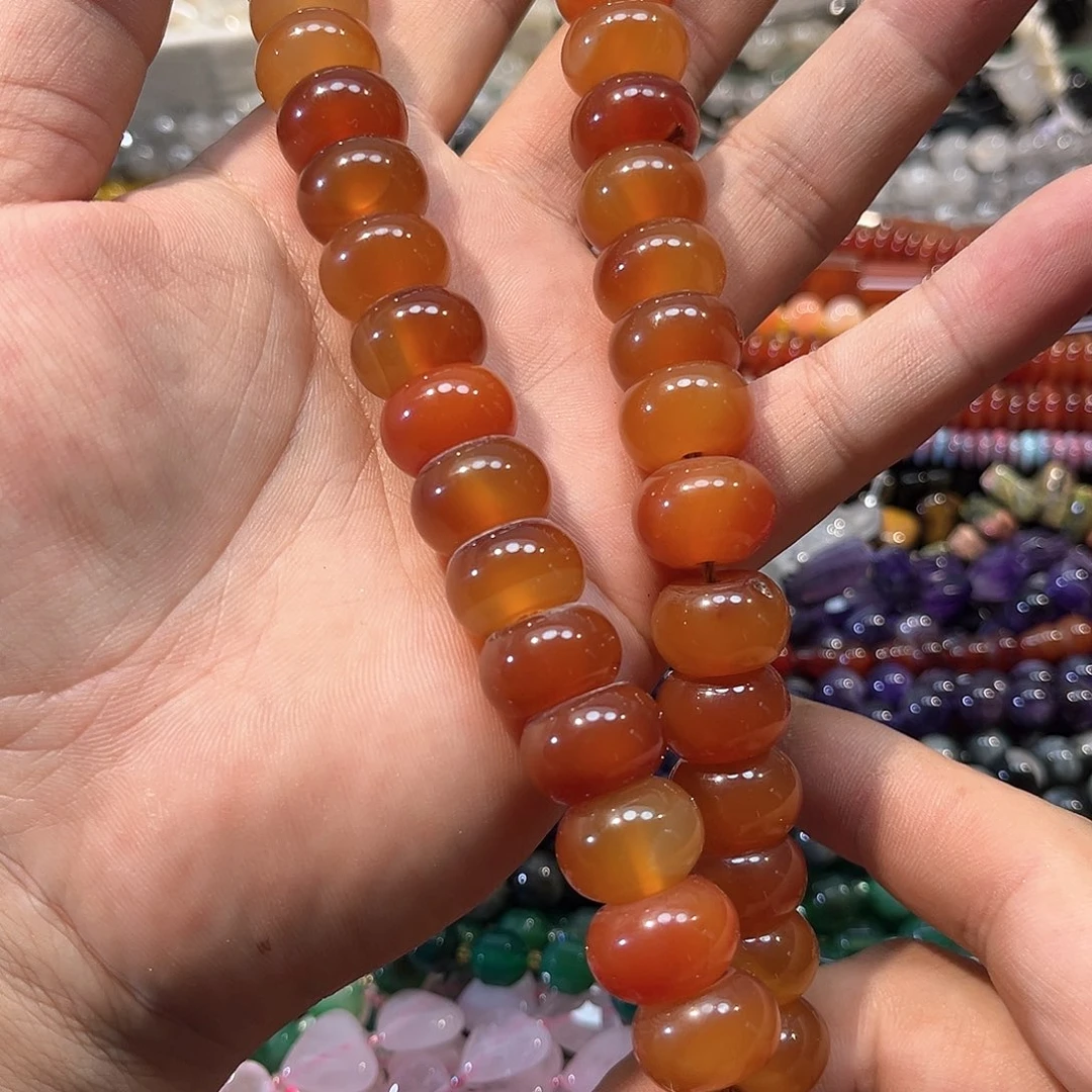 玛瑙/玉髓合金珠宝半成品玛瑙车轮一条16mm