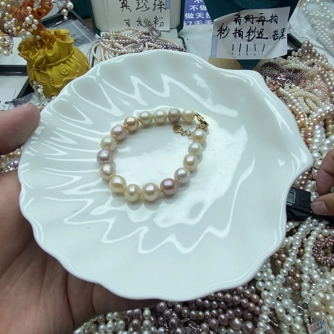 银S925镶嵌淡水珍珠天然淡水珍珠无人工干预20