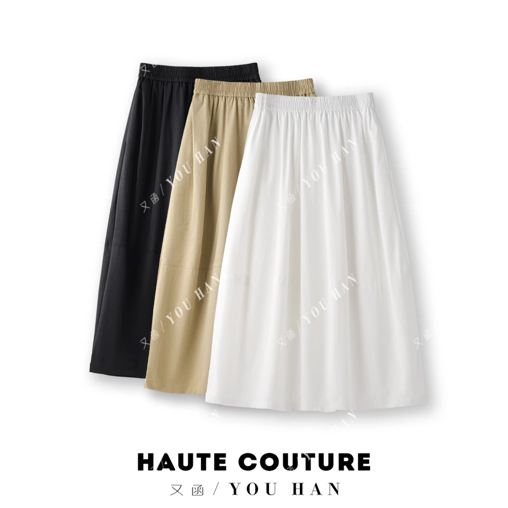 夏款花苞裙口袋全松紧透气百搭气质休闲风宽松显瘦athflow