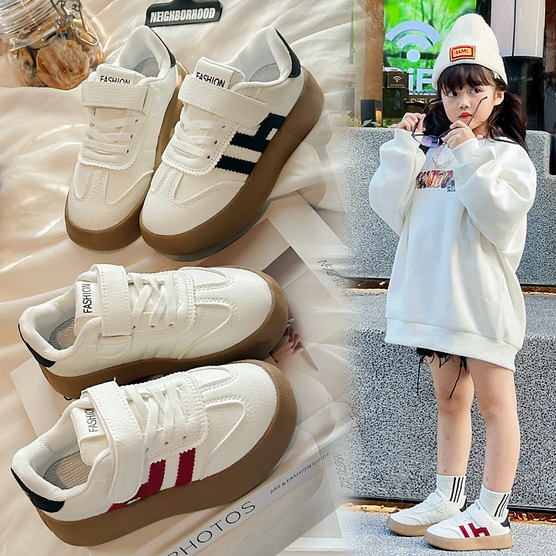 春季防滑德训运动童鞋男女童百搭小白鞋软底板鞋春季韩版鞋子