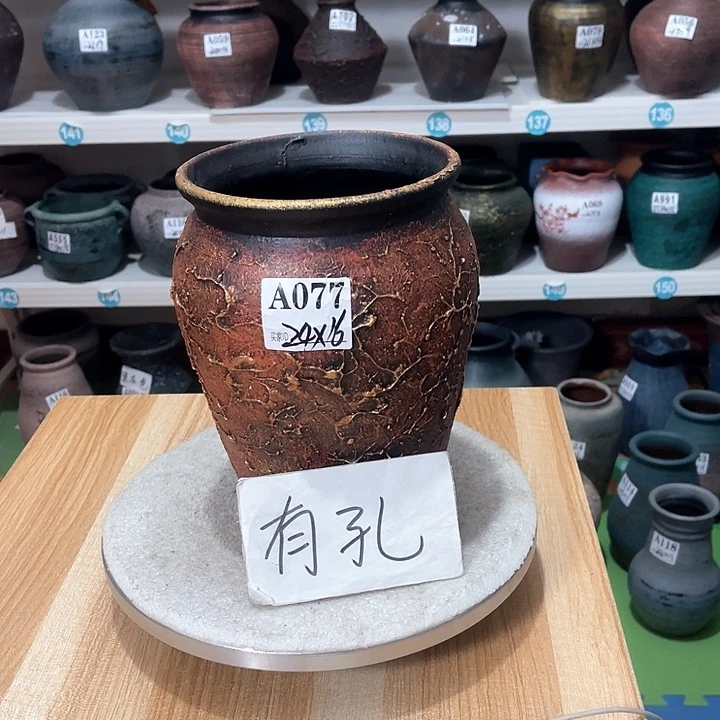 红陶手工制作工艺花盆