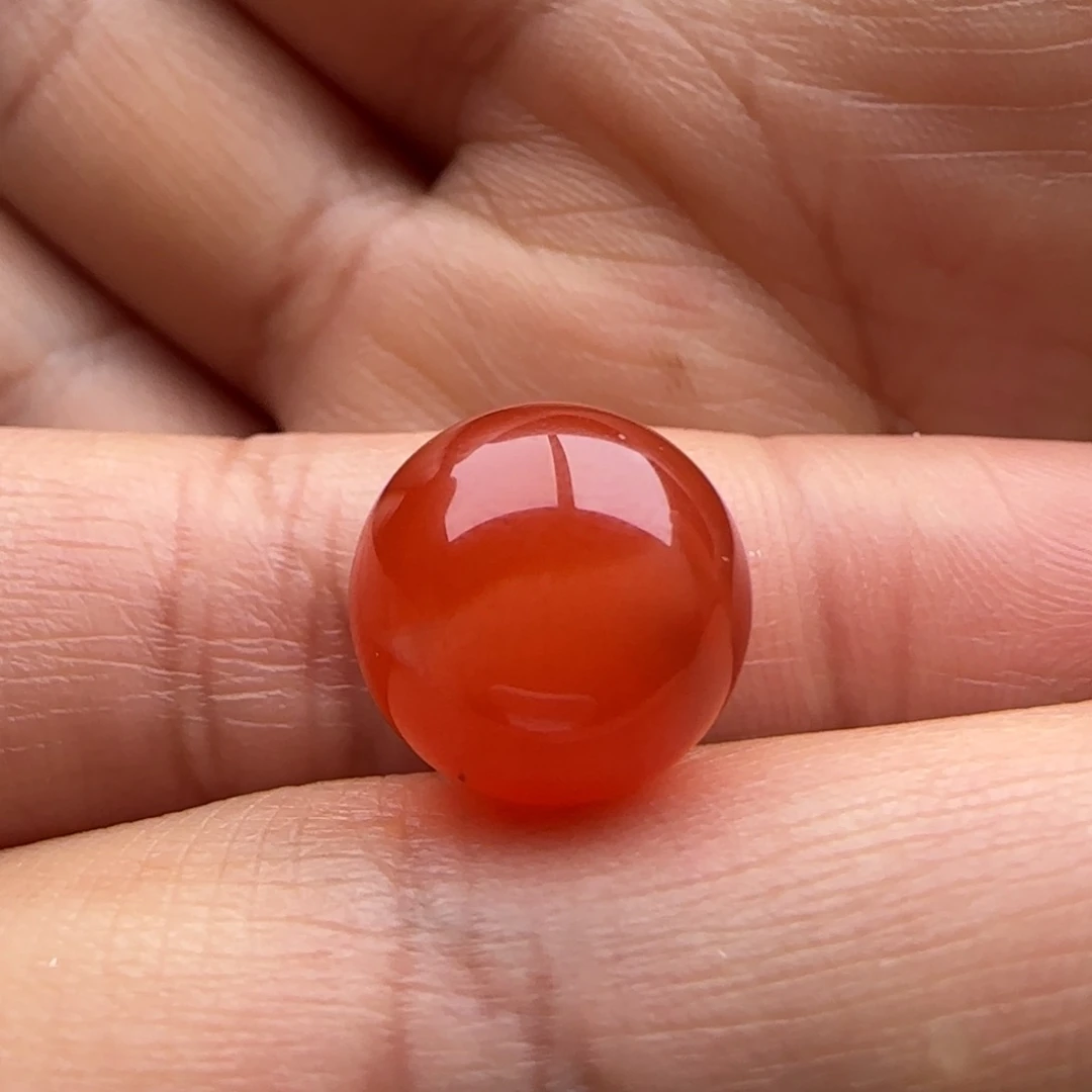 南红玛瑙圆珠12.3未镶嵌白马牙