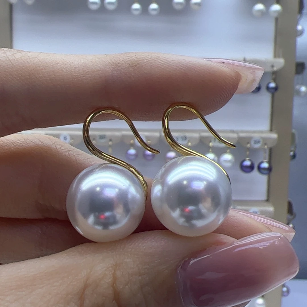 淡水珍珠耳饰18K金镶嵌