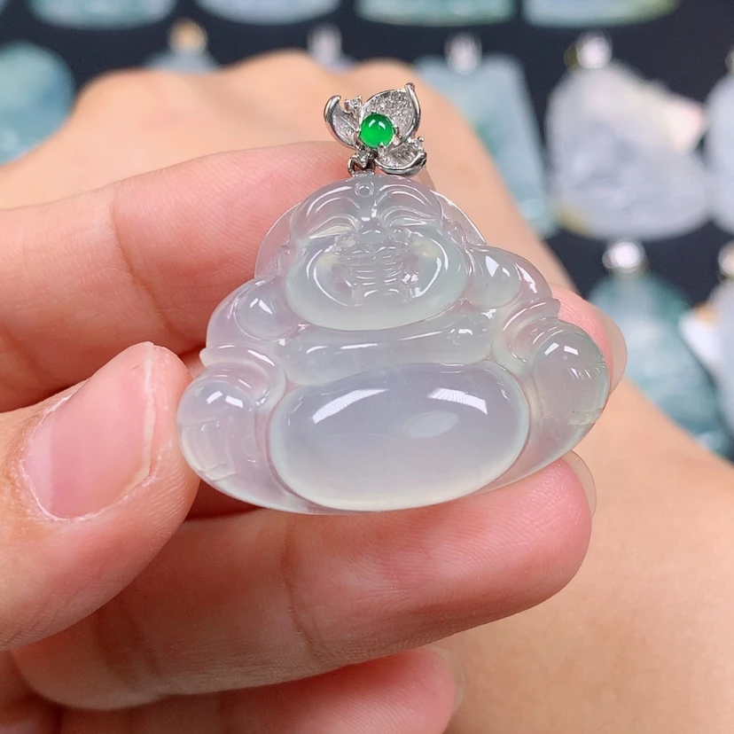 【闪购商品】翡翠18K金镶嵌颈饰佛公