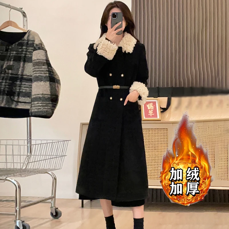 【ZY】【加绒加厚】法式赫本风小香风连衣裙高级感显瘦高端气质6402