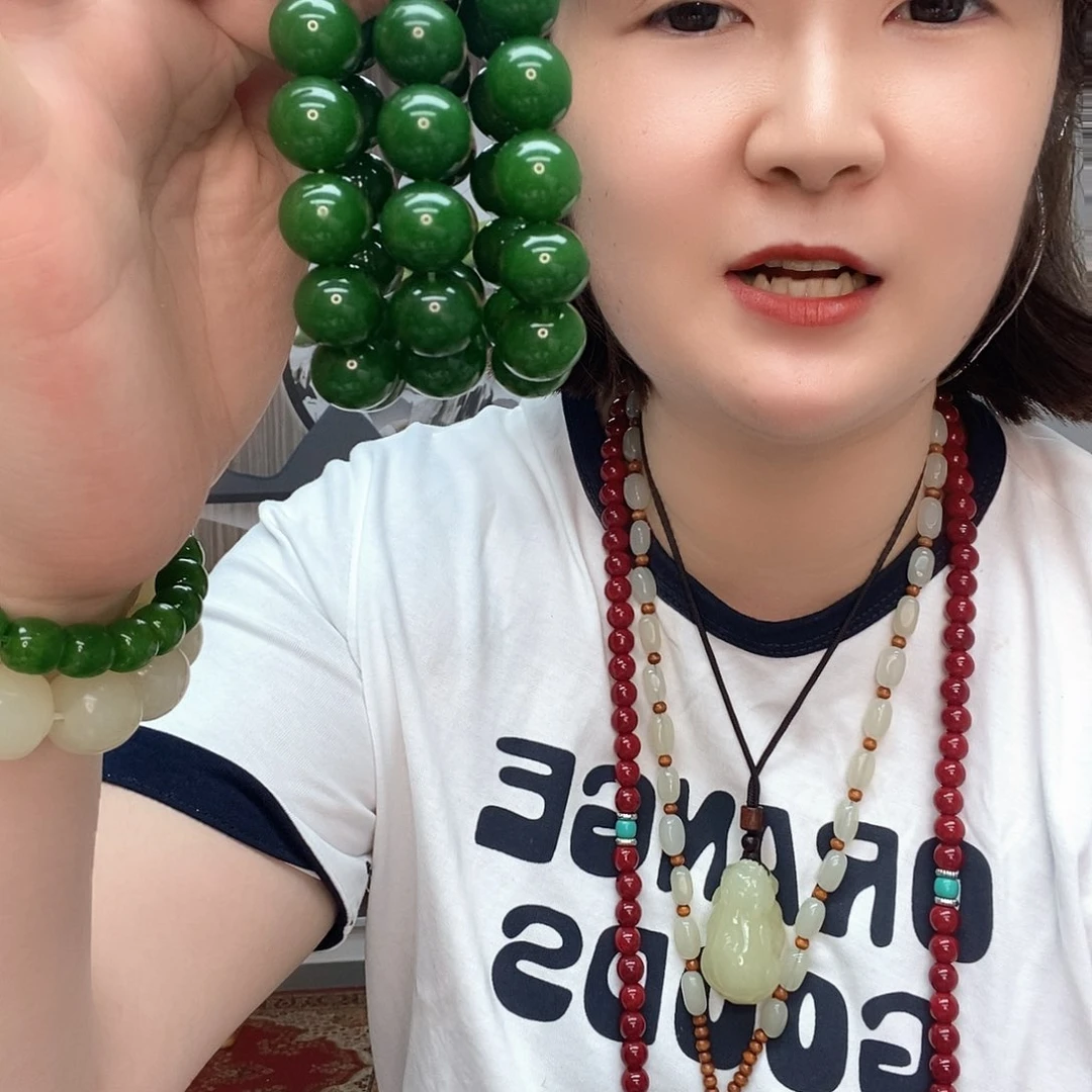 未镶嵌蛇纹石玉手链