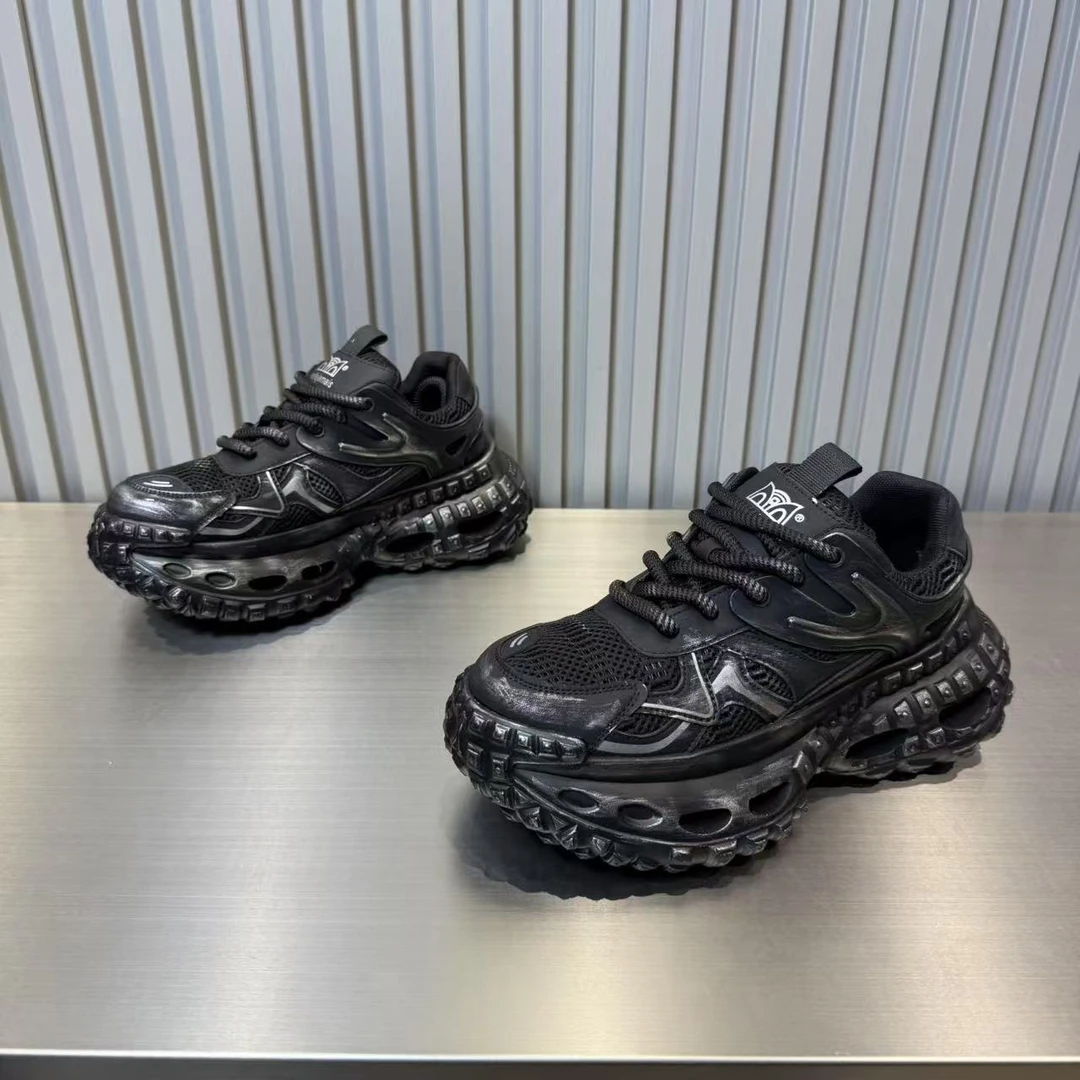 2025夏季新款透气百搭舒适楼空底休闲潮流老爹鞋男鞋