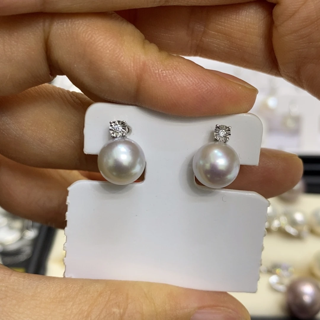 海水珍珠耳饰18K金镶嵌