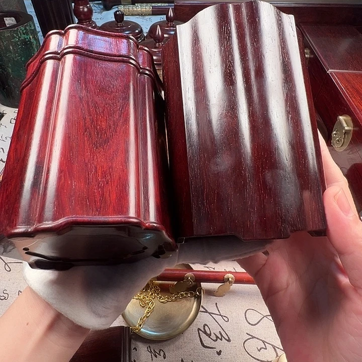 农***人手串/手链小叶紫檀小叶紫檀茶叶罐笔筒各1件