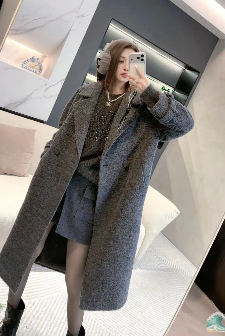 熙薇【旧城烟雨】2025冬季新款时尚休闲气质轻奢羊毛大衣H6592