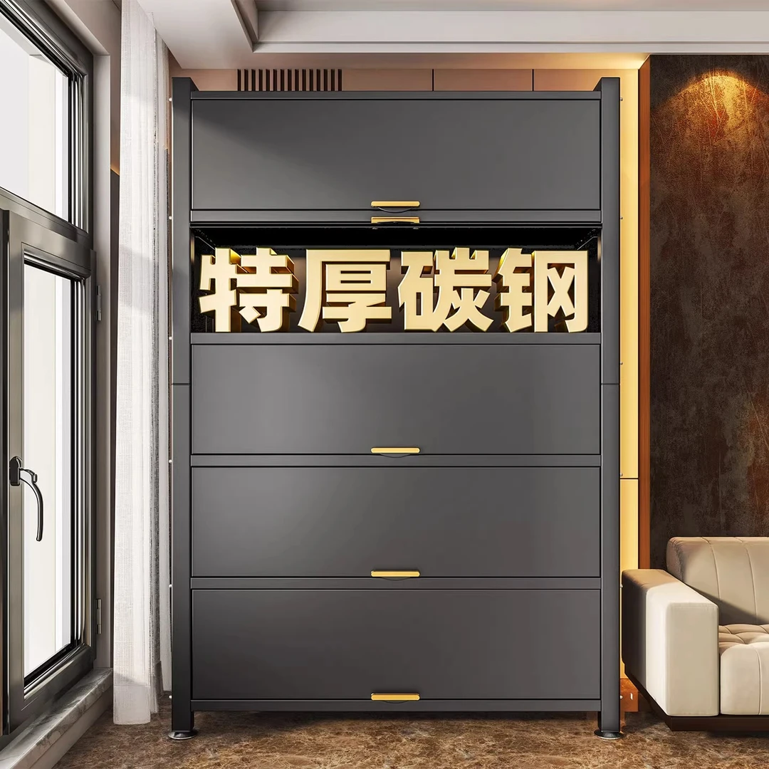 家用收纳柜户外储物柜靠墙一体杂物柜子防晒防尘铁皮柜阳台置物架