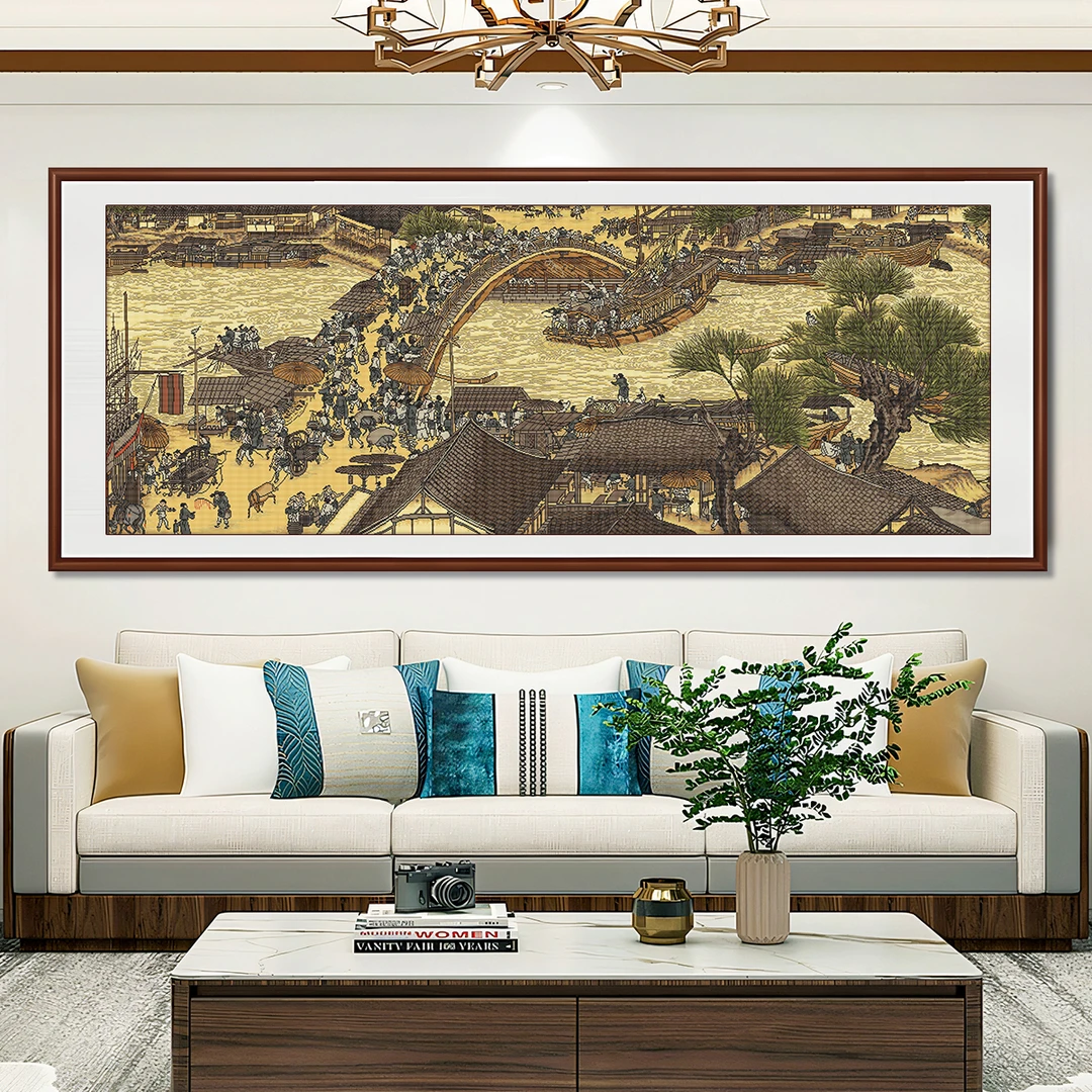 芊虹秀宋版清明上河图十字绣2025新款高端客厅名画大幅手工自己绣