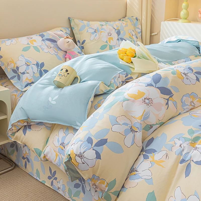 棉床上四件套棉床单床笠款被罩三件套被套床品冬季可机洗