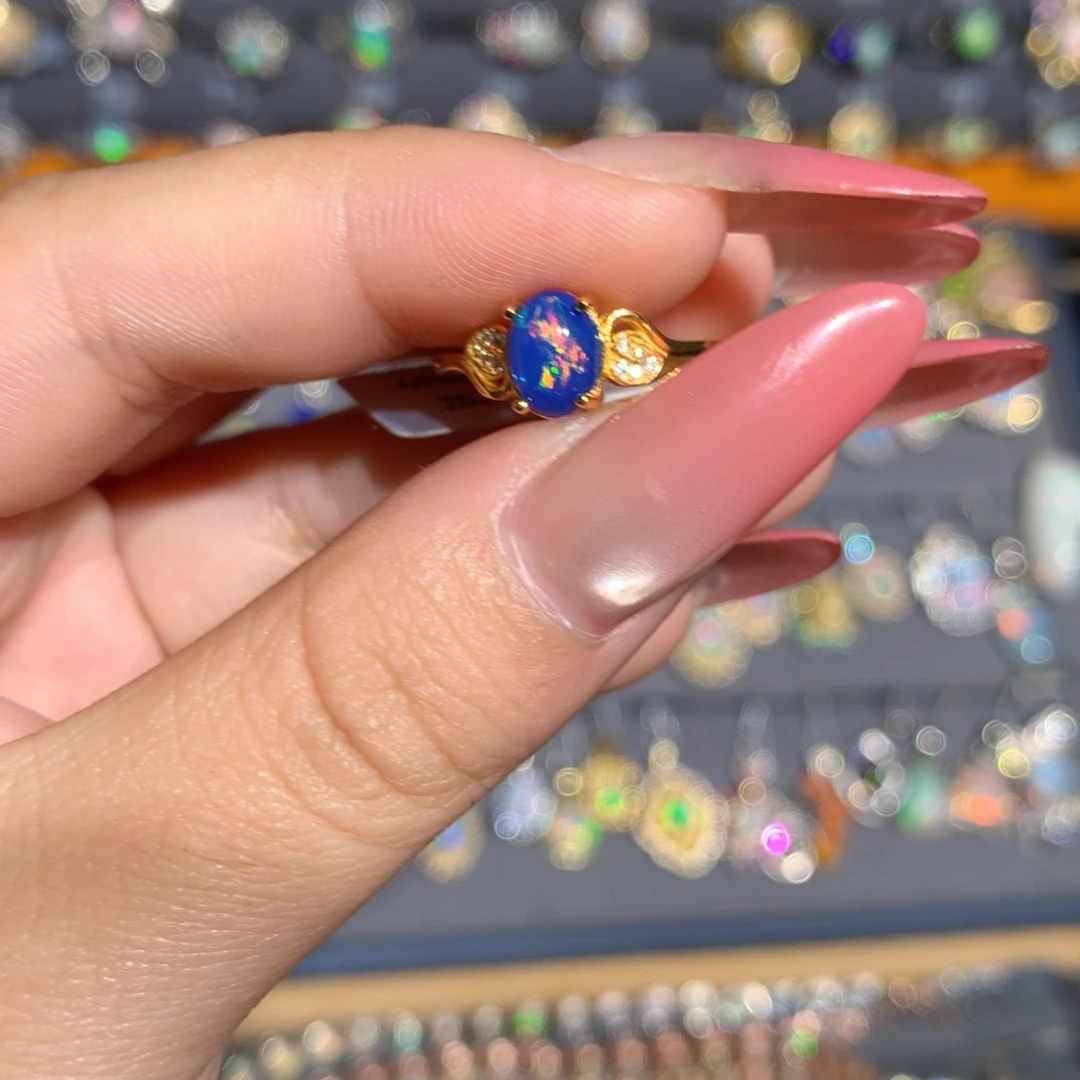 银S925镶嵌欧泊欧泊福利戒指不退换l