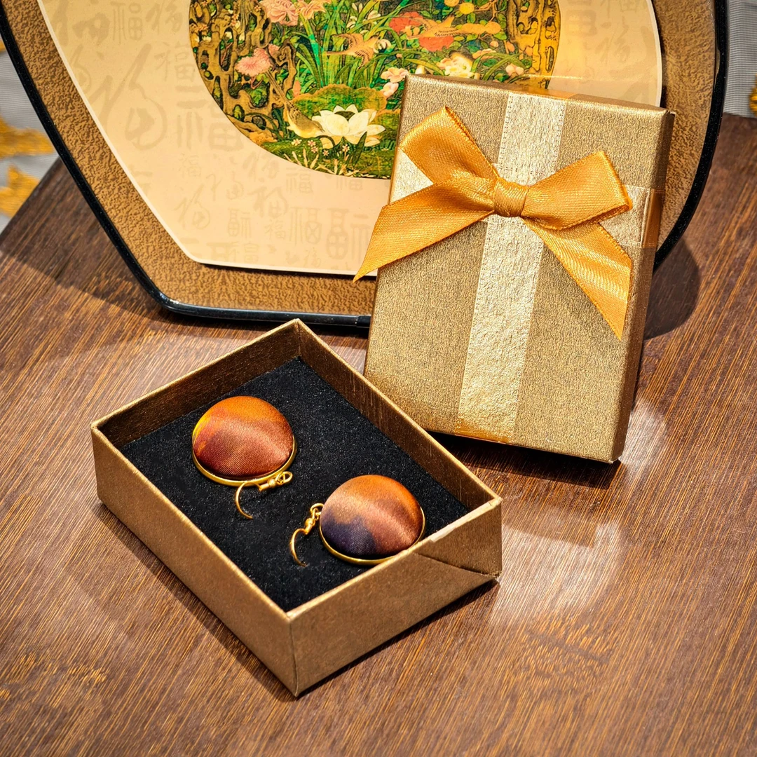 熊姐定制纯手工香云纱耳环同款多色气质百搭耳环2503221/2