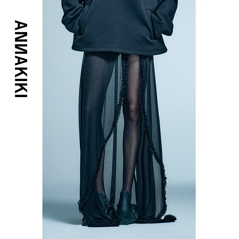 【COCO精选】ANNAKIKI 轻透感开衩半裙 3D3A1132H480