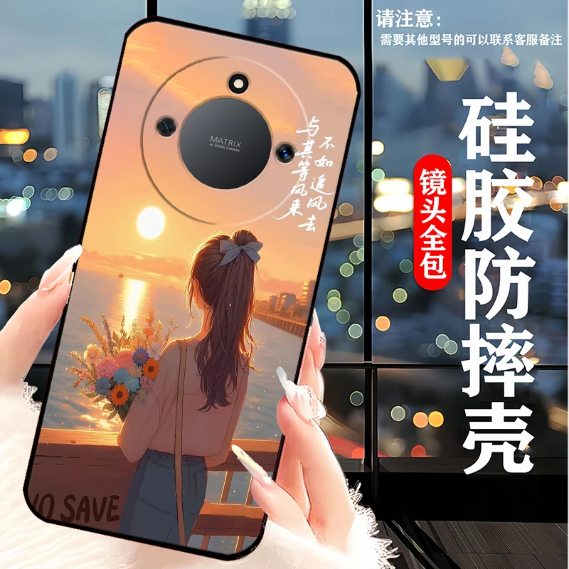 荣耀X40手机壳RMO-AN00全包边硅胶防摔新款卡通女潮男软壳保护套