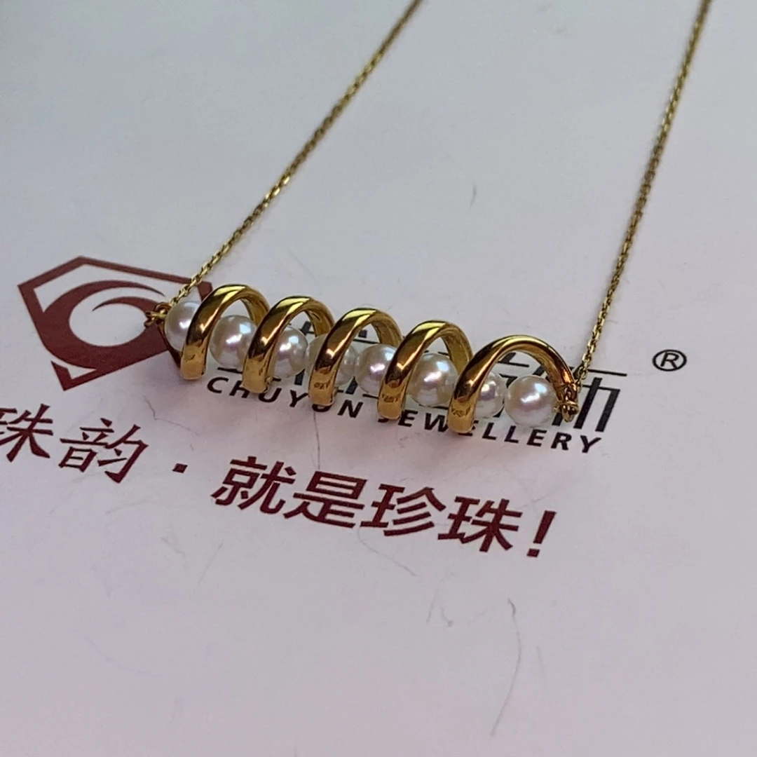 颈饰18K金镶嵌海水珍珠