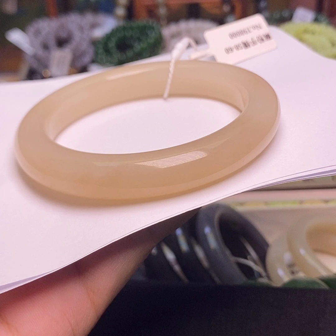 和田玉未镶嵌颈饰浓藕粉红粉老矿料手镯59.3