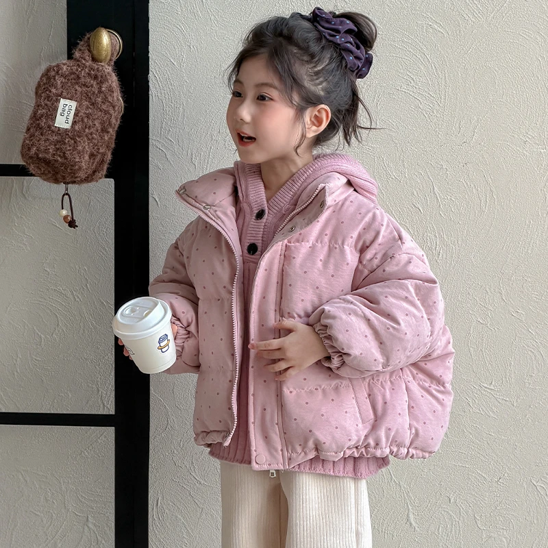 女童棉服2025新款儿童冬装加厚外套女孩洋气棉衣宝宝冬季棉袄上衣