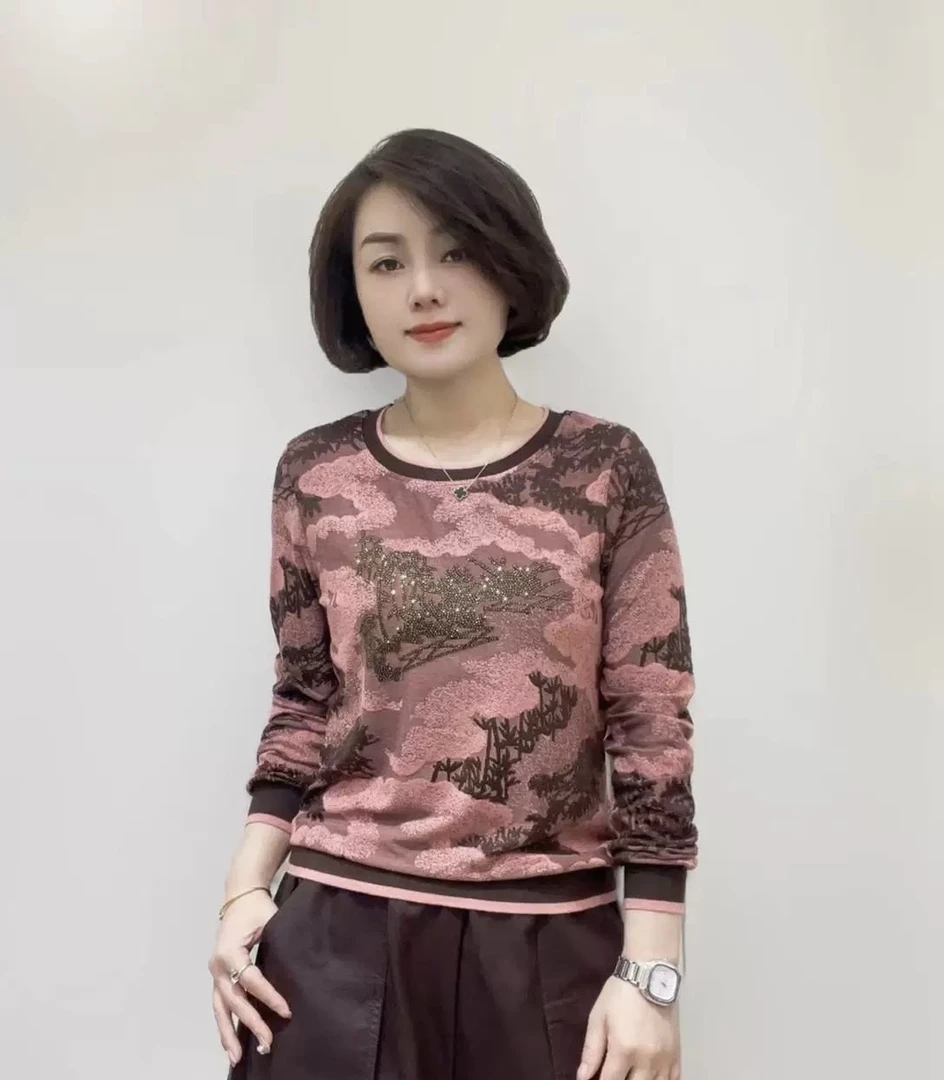 百搭花色款圆领T恤1823