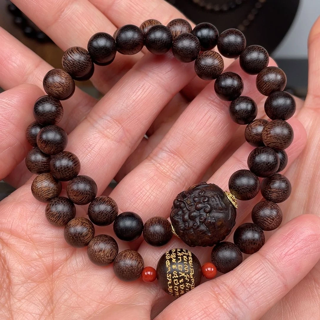 沉香手串越南富森土沉玉化瘤疤