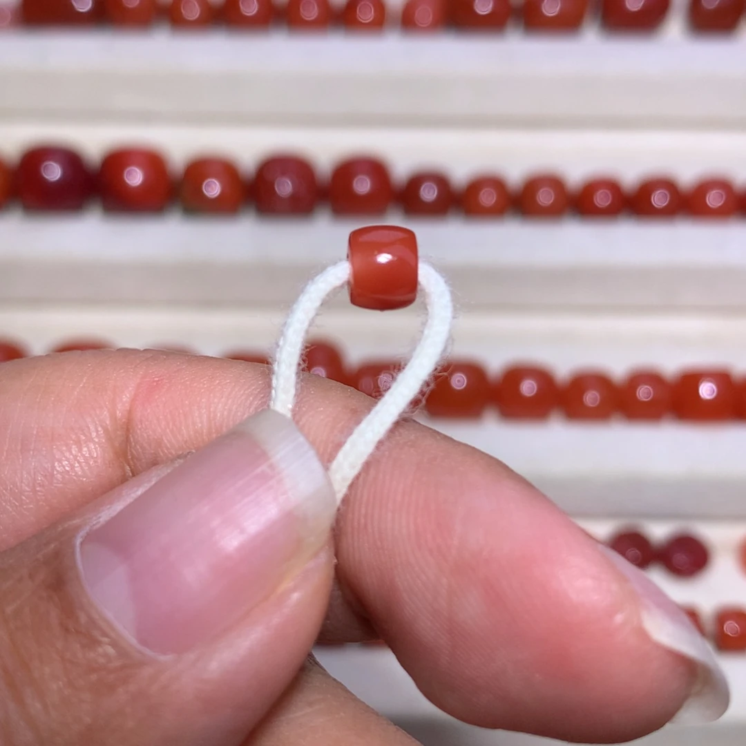 南红玛瑙未镶嵌5.5线束瓦西玫红