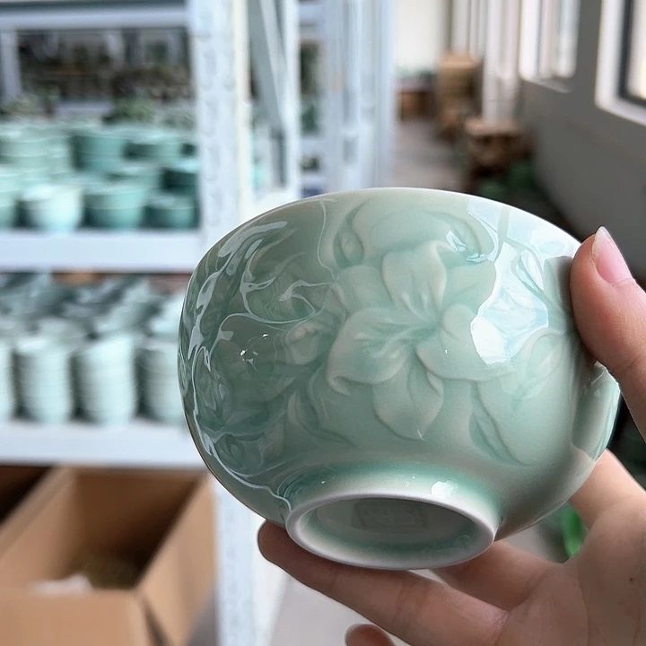 龙泉云间青瓷小米茶器