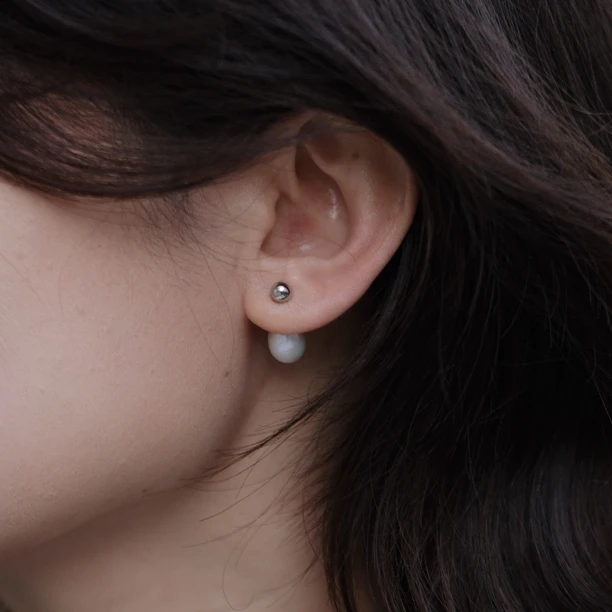 925银耳饰 925银耳钉无暇可刮粉珠不掉色耳钉简约经典百搭法式款