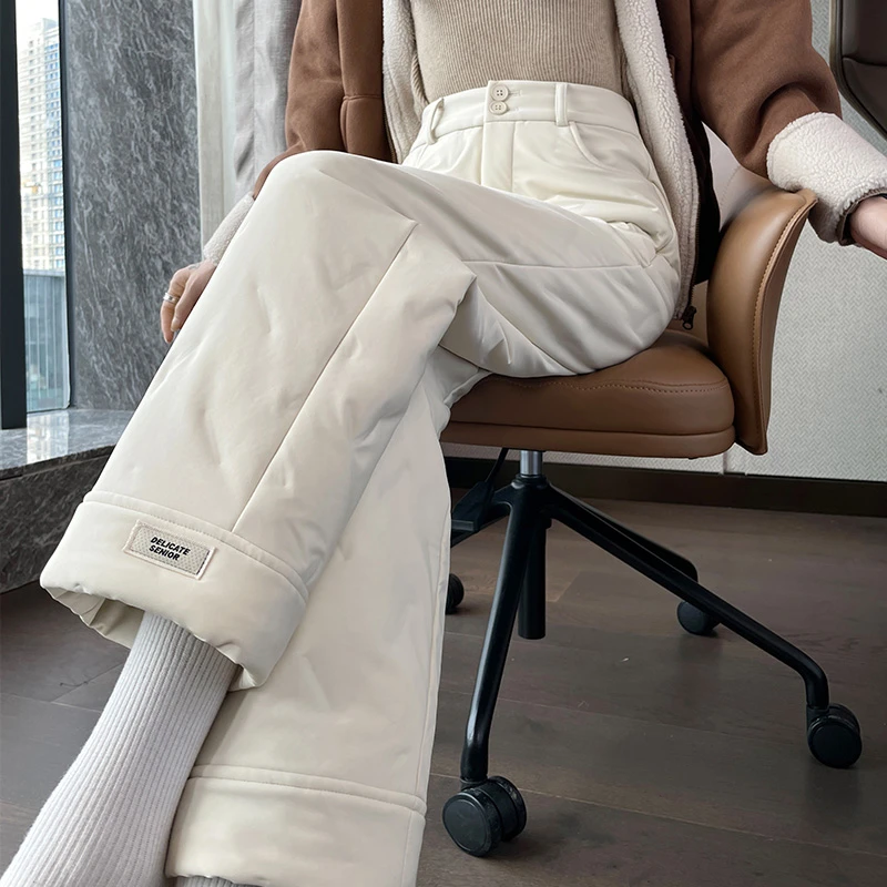 羽绒裤女冬季外穿2025新款东北加厚零下40度极寒小个子直筒棉裤子